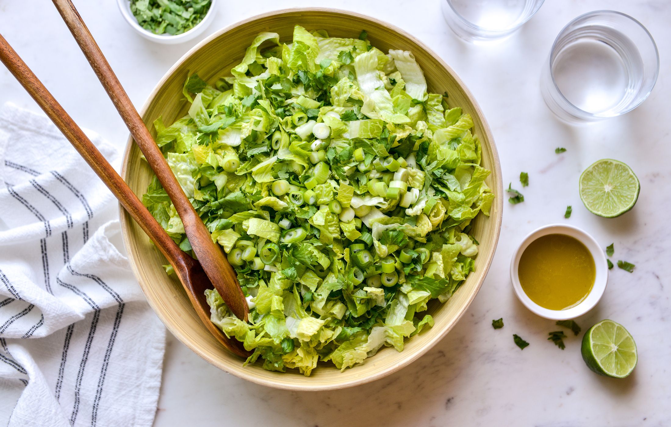ROMAINE AND CILANTRO SALAD WITH LIME-OLIVE OIL DRESSING-1
